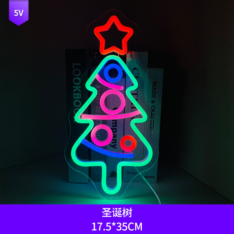 クリスマス祭りアクリルネオン屋内制クロスボーダーledライトブランドins吊り壁led装飾ライト|undefined