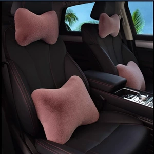 Car Plush Headrest Pillow, a Pair of Car Neck Pillows, Car Lumbar Pillows, Car Bone Neck Pillows, Car Supplies