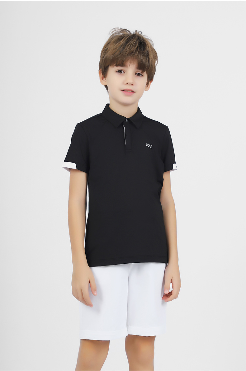 Áo thun golf trẻ em PGM tay ngắn thể thao mùa hè bé trai chất liệu thấm hút — YF599-màu trắng, YF599-Đen, YF599-màu đỏ chi tiết 7