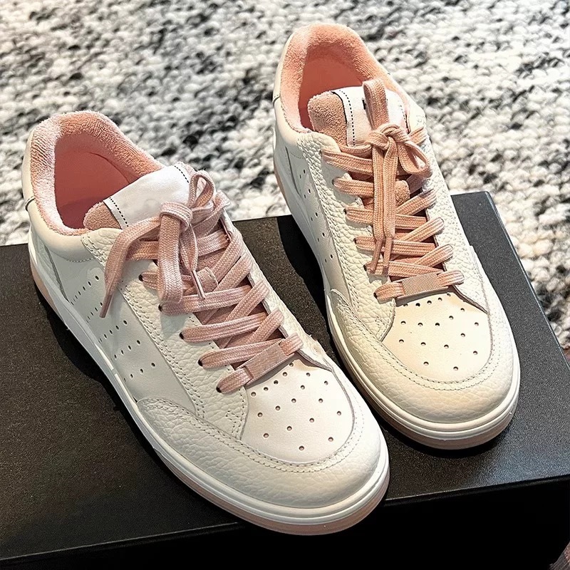 2024秋冬新款拼色熊猫鞋厚底系带休闲保暖百搭情侣小白鞋工厂直销