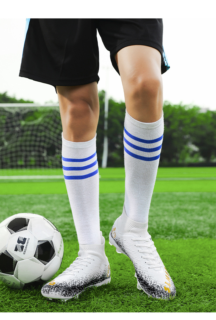 Best-selling High-top Football Shoes With Long Short Spikes, Non-slip Wear-resistant, Men, Women,_vogvips.com