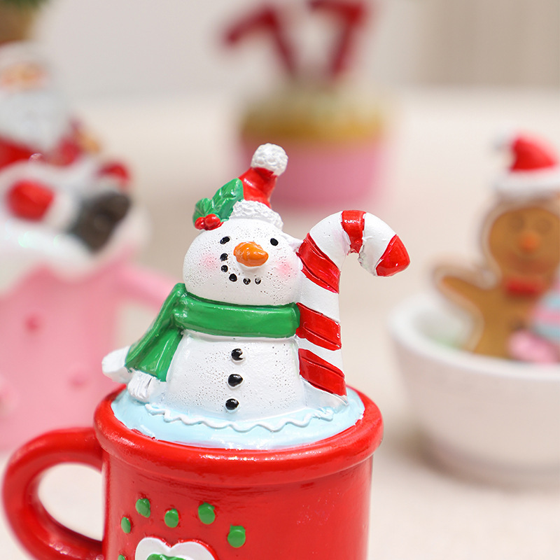 越境新品クリスマス装飾品サンタクロース雪だるま樹脂ケーキ置物ホームデスクトップ置物|undefined