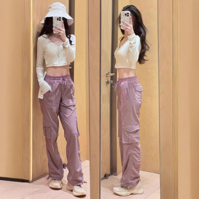 26 Spring New Women's Long Pants Casual Outdoor Running Sports Pants with Multiple Pockets Wide-Leg Cargo Pants 26 Spring New Women's Long Pants Casual Outdoor Running Sports Pants with Multiple Pockets Wide-Leg Cargo Pants