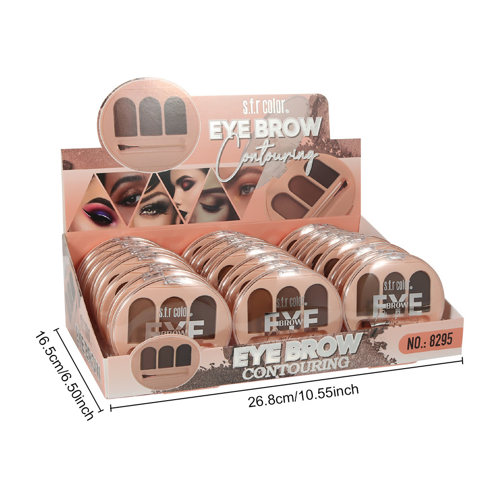 s.f.r color transfronterizo monopolio natural estereoscópico fácil de aplicar maquillaje impermeable sensación de niebla salvaje tres colores cejas polvo con cepillo image 5
