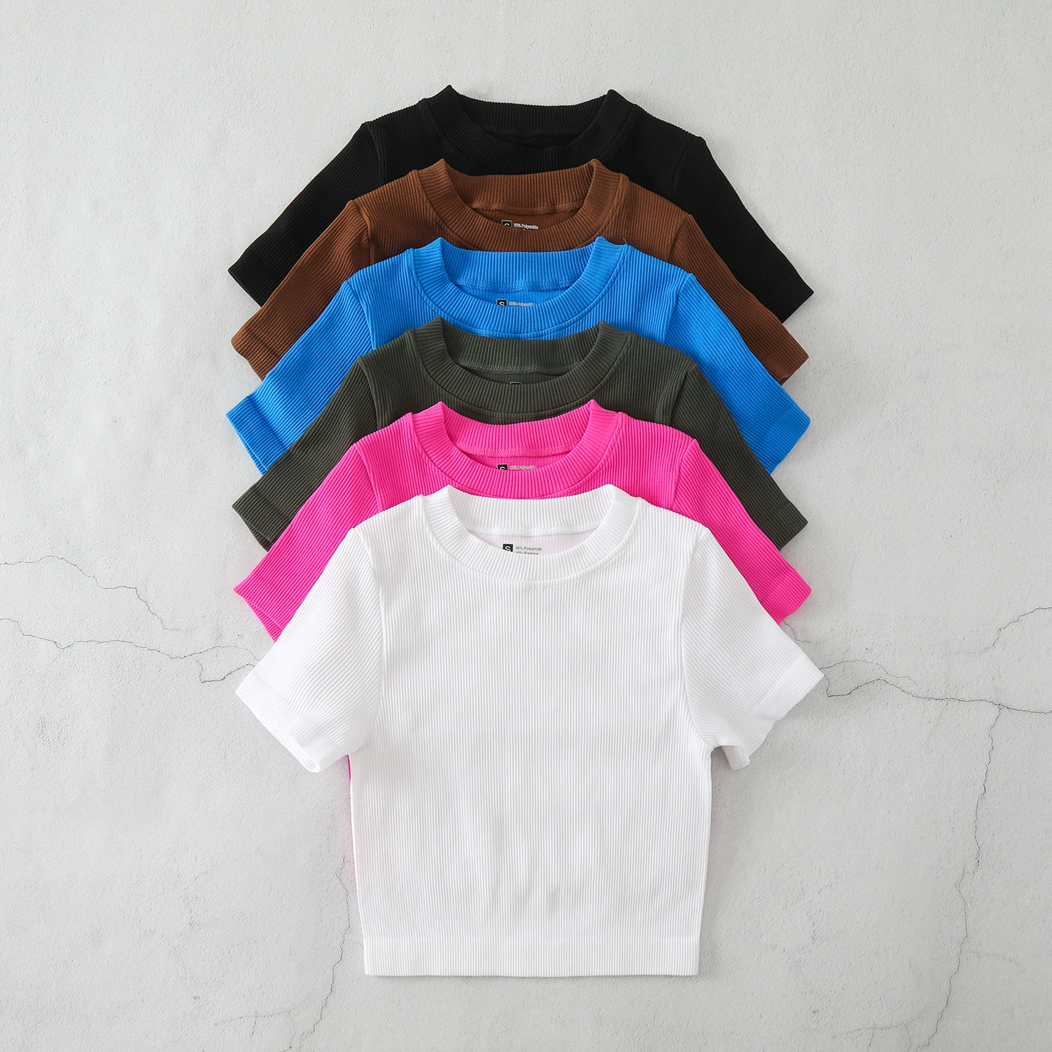 Амазонка кросс-средний воротник Йога Спорт с короткими рукавами футболка с резьбой обтягка осень-зима BX513