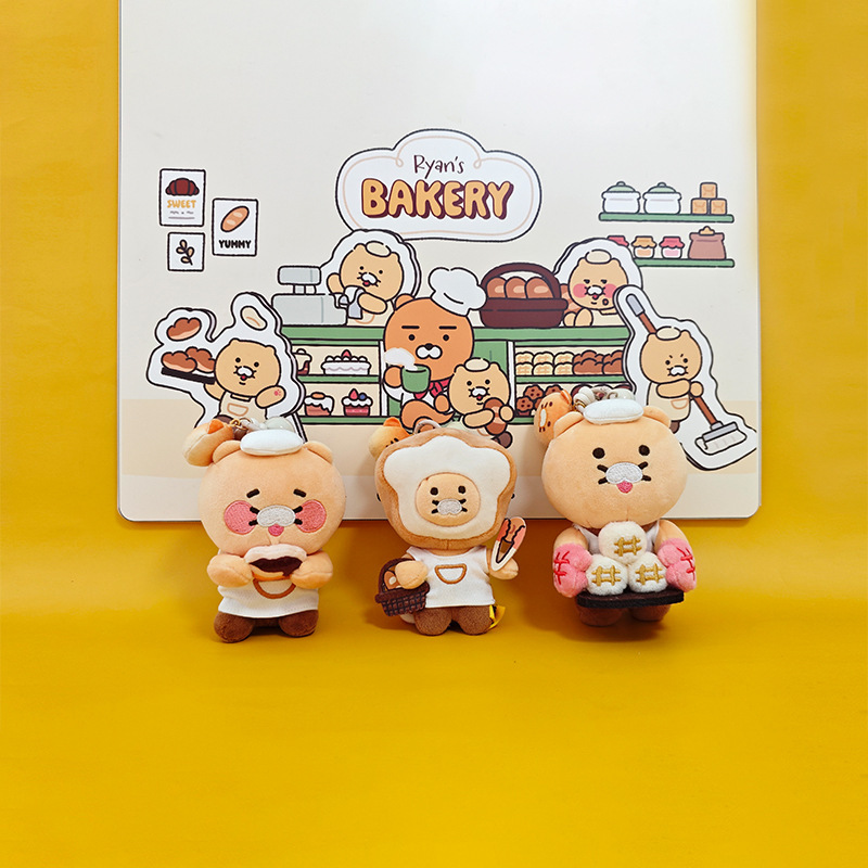 正版授权 KAKAO FRIENDS-choonsik春喜猫面包坊毛绒挂件包钥匙扣|undefined
