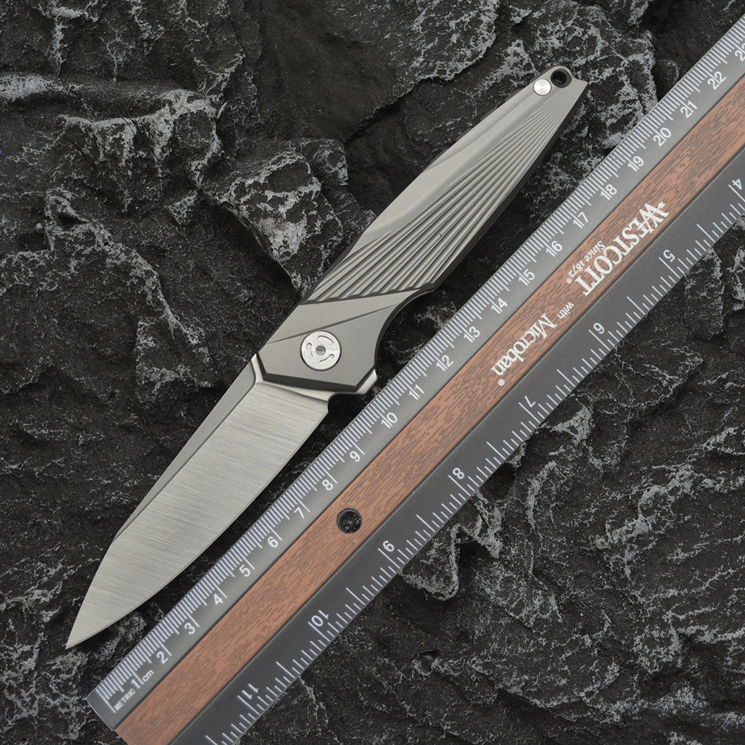 M390粉末钢折叠刀高硬度锋利折刀钛合金EDC户外刀具随身防身小刀