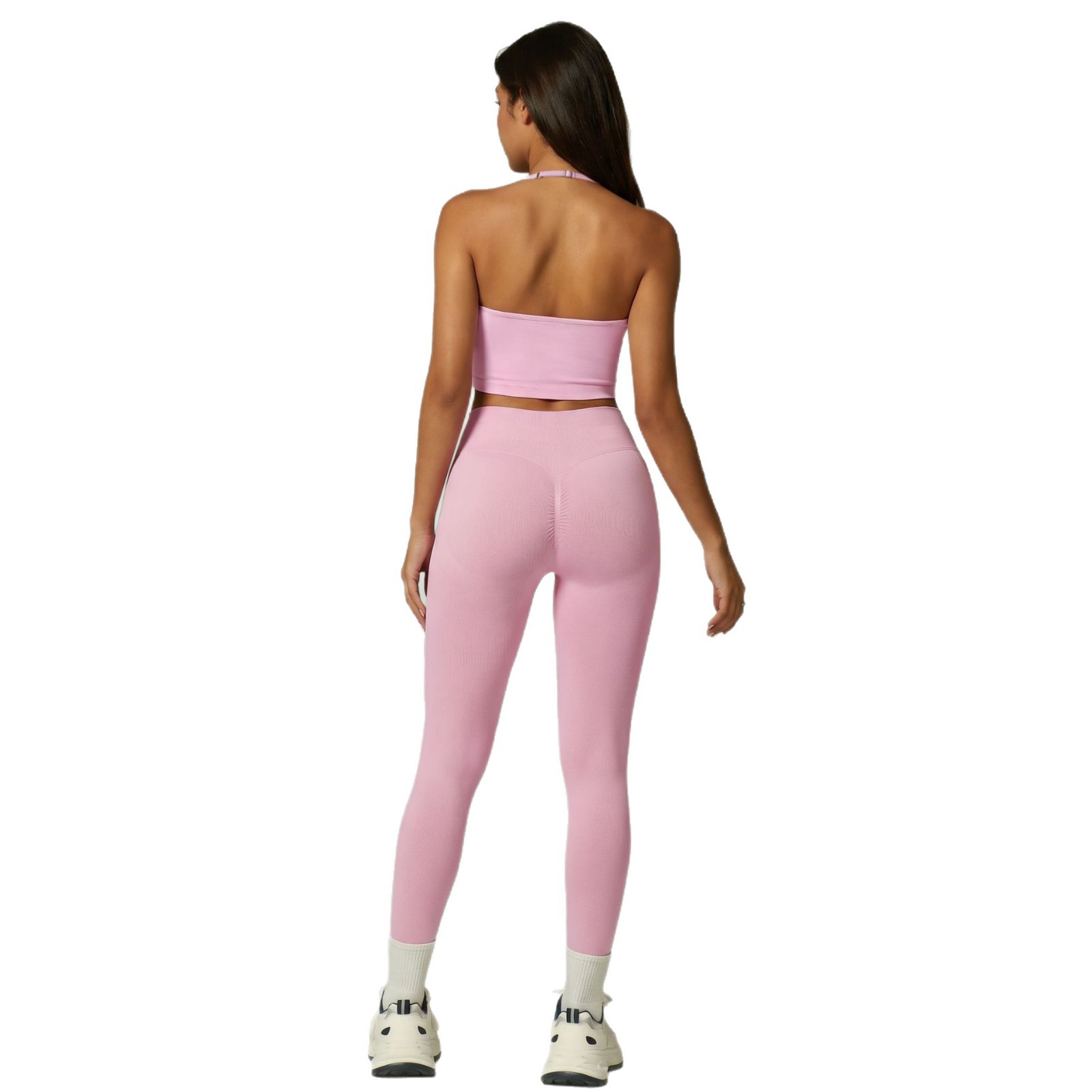 Trajes de yoga transfronterizos trajes de ejercicios colgantes cuello expuesto cintura cojín de pecho cinturón pantalones cortos pantalones de ropa interior deportiva set de yoga