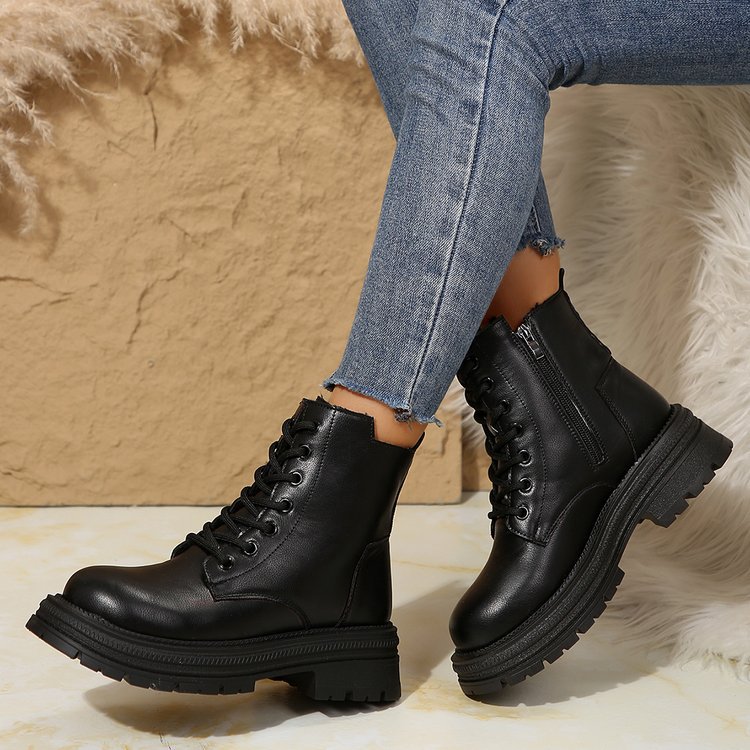 Outono e inverno novo estilo britânico moda sapatos de algodão botas de algodão feminino botas curtas explosivas_voghion.com