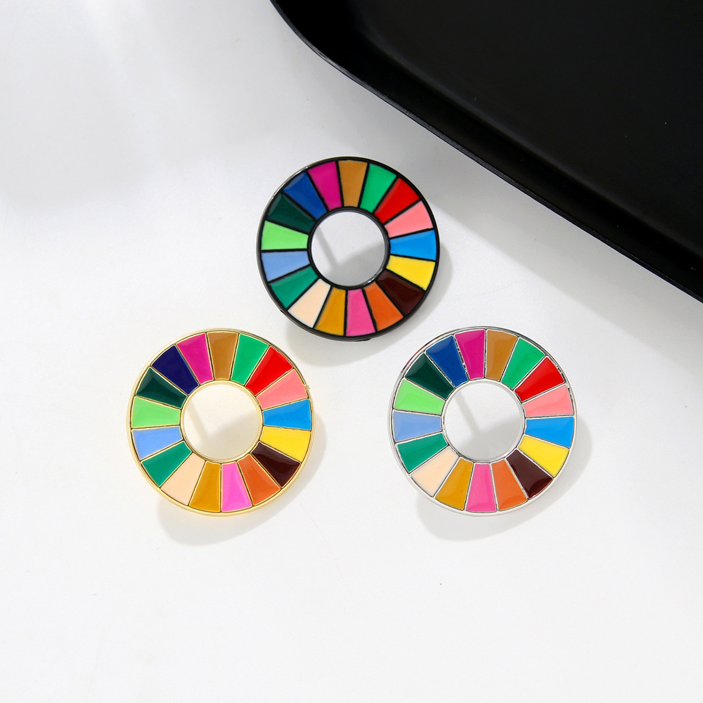 国連持続可能な開発勲章ブローチメタルピンカラフルなオイルドロップエナメルバッジ記念バッジ在庫あり