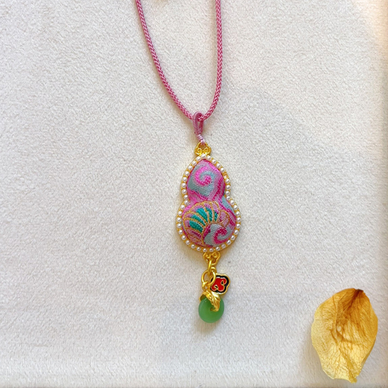 【成品】纯手工宋锦葫芦吊坠挂件古风挂坠项链女国风新中式配饰|undefined