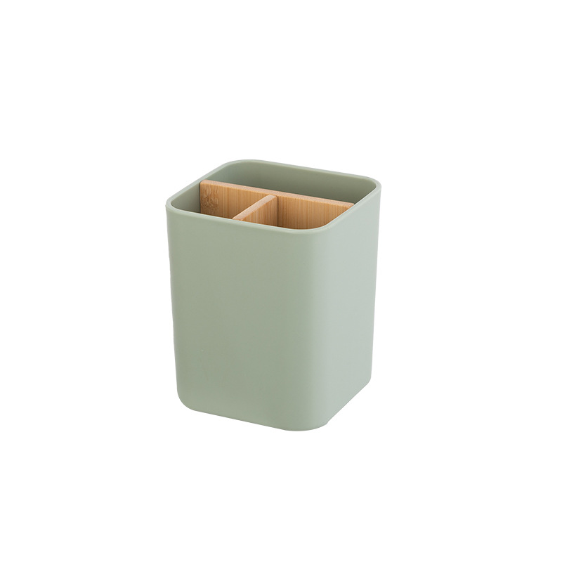 Hogar de bambú cepillo dientes titular cubo multifuncional baño cocina caja almacenamiento
