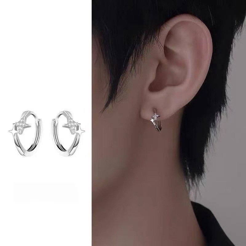 Unique Cross Star Earrings for Women, High-End and Elegant Ear Cuffs, Minimalist Style, Personalized and Exquisite, Versatile Trendy Accessories