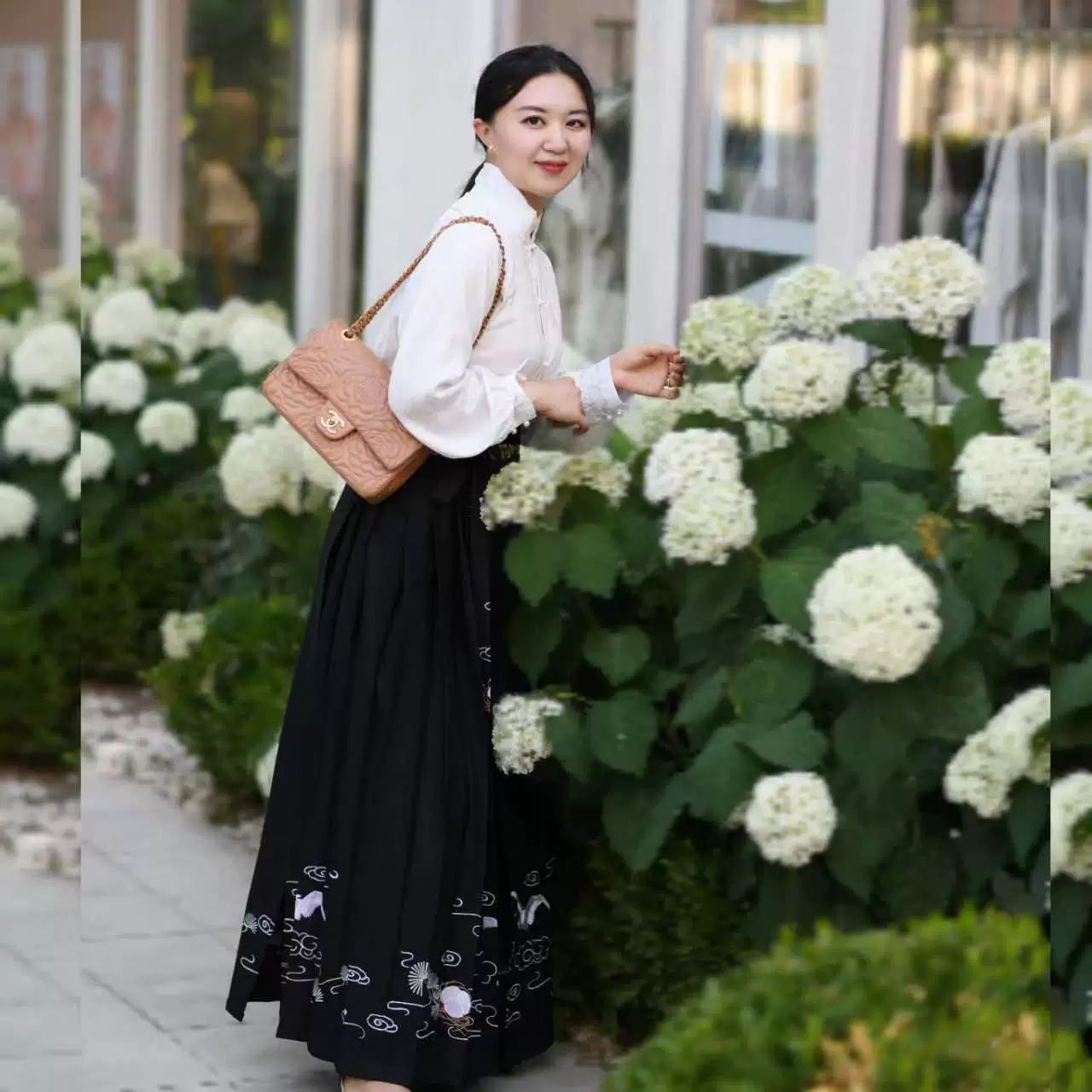 Новая пригородная юбка лошади кран вышивка против морщин Высокое чувство китайский стиль Hansuit юбка