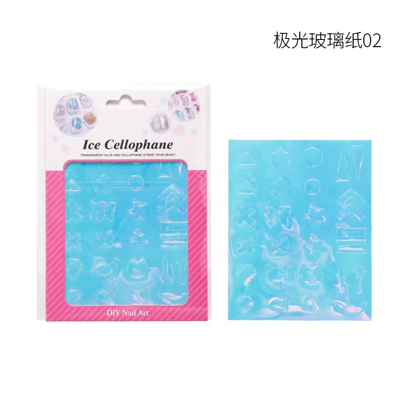 2022 en línea explosión de hielo aurora pegatinas de uñas gemas de forma especial fototerapia de uñas espejo colorido pegatinas de uñas cuadradas