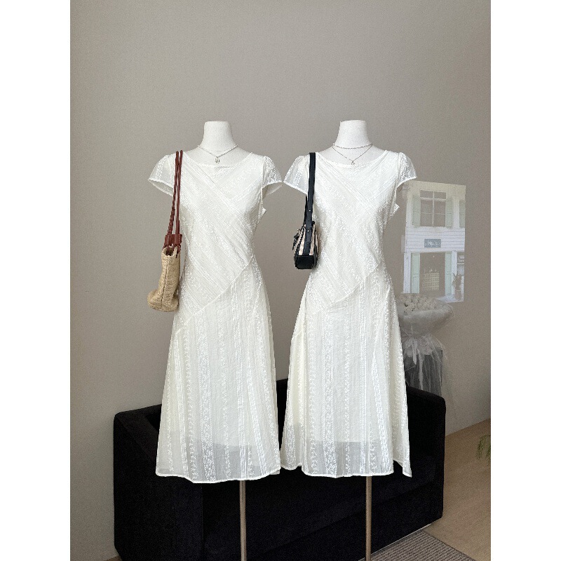 French-Style Waist-Cinching White Dress for Women, 2026 Summer New Model, First Love White Moonlight Long Dress French-Style Waist-Cinching White Dress for Women, 2026 Summer New Model, First Love White Moonlight Long Dress