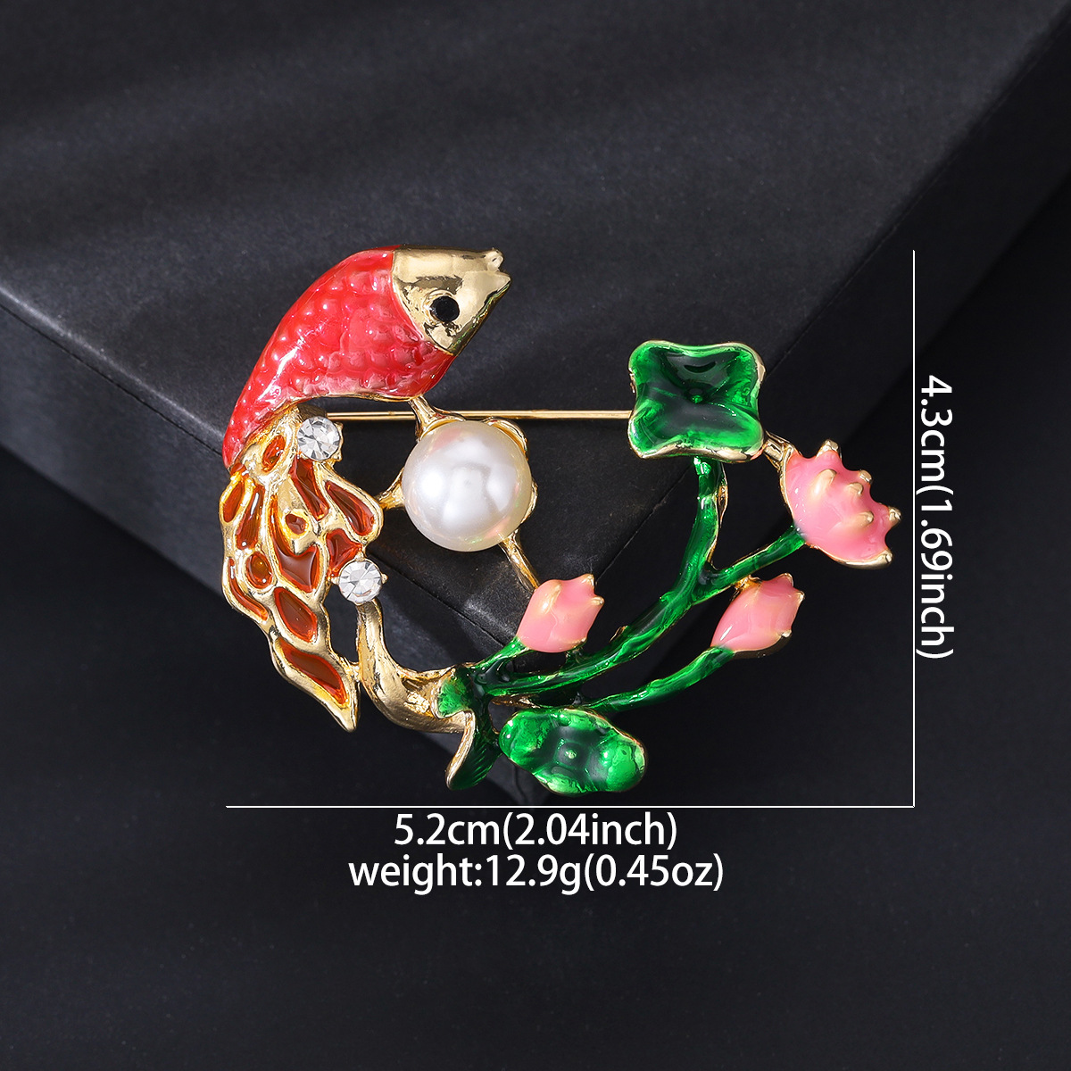 Guofeng Koi broche temperamento lujoso abrigo accesorios de ropa aleación broche goteo azul abrigo de carpa flor de pecho