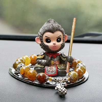 Great Sage Doll Boys Car Car ornaments - big-holy-ornament-sitting-blue-and-white-porcelain-mat-money-bag-dragon-pattern-agate-glue-10