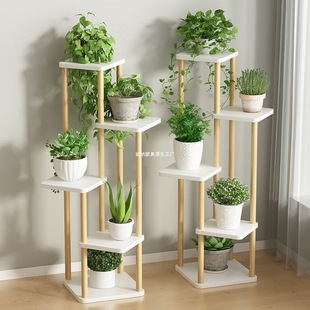 Household multi-layer green ivy balcony shelf succulent plant floor-standing flower shelf indoor light luxury flower pot rack simple