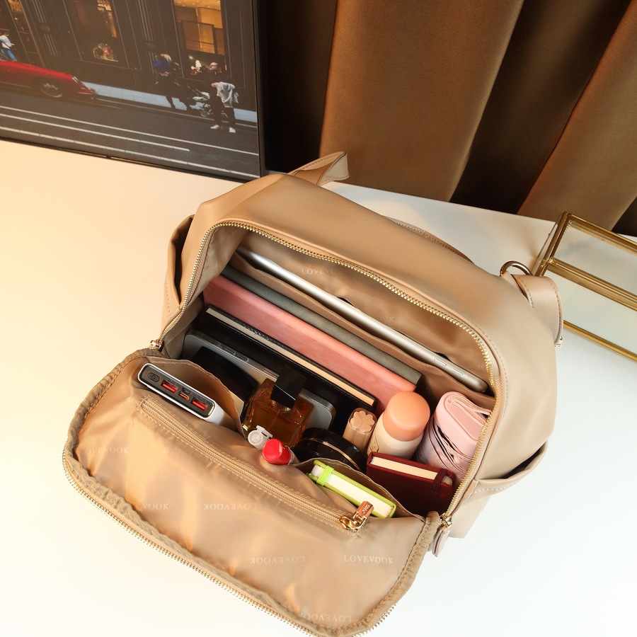 Retro-Rucksack im einfarbigen, gewebten Design – vielseitige, lässige Reise- und Wickeltasche für Damen_voghion.com
