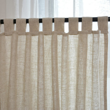 批发成品亚麻窗帘麻布纱帘棉麻半帘纯色简约落地窗客厅书房纯