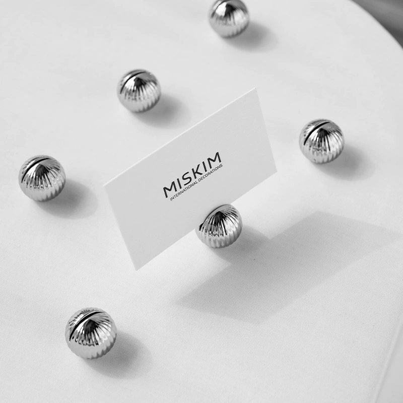 Европейский стиль минималистский сидение из нержавеющей стали для офисного металлического визитного карда зажим для заметок плоский сферический зажим для карт