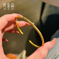 Beijin Foot Gold 999 древний метод точечный молоток золотой браслет Круглый квадратный ретро стиль высокая текстура