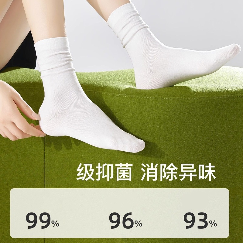 袜子秋冬款女无骨袜中筒袜堆堆袜网红百搭月鞋撑黑白色|undefined