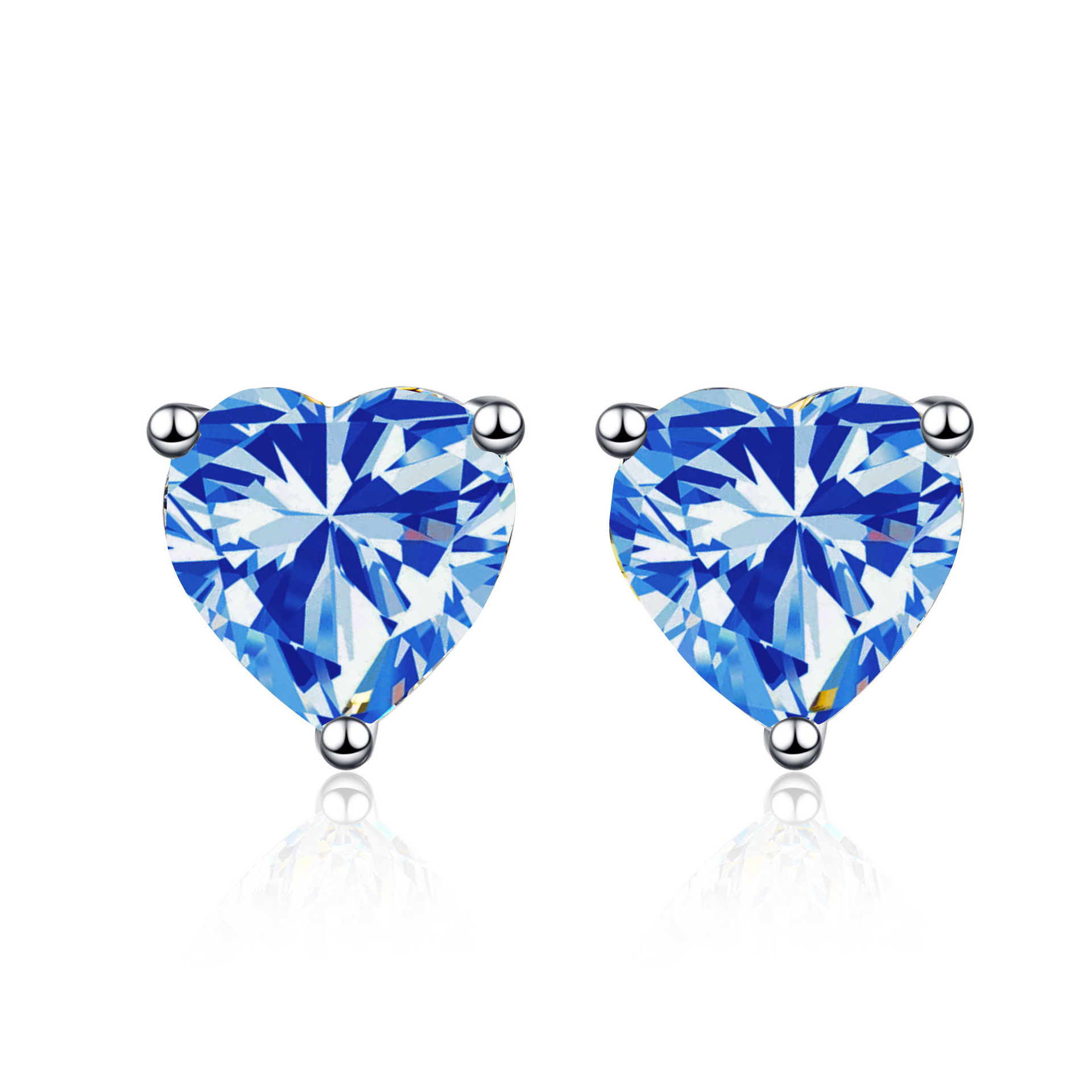 Multicolor de importación de moissanita en forma de corazón 1CT2CT plata esterlina simple moissanita en forma de corazón pendientes de diamante clásicos pendientes