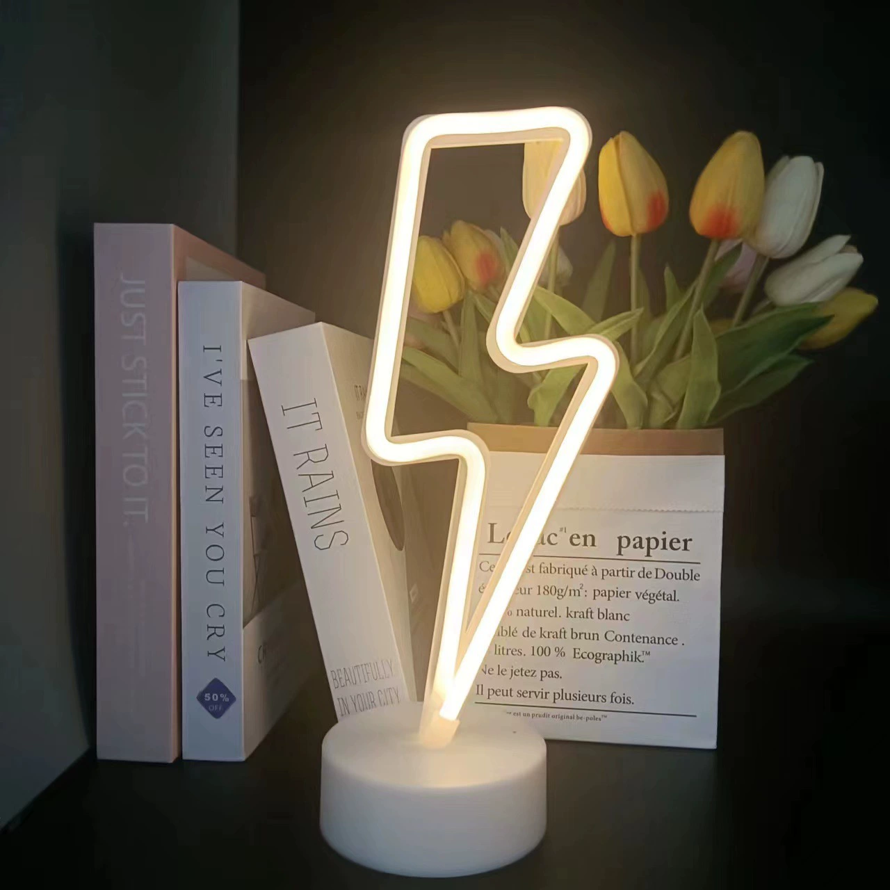 LED радужная креативная настольная лампа, оформление, ночник, декор, светильник