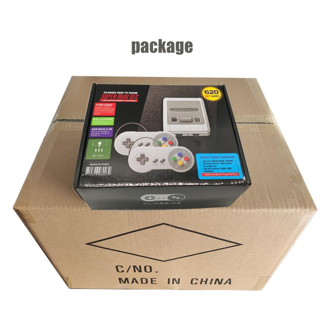 Fábrica transfronteriza SFC620 consola de juegos AV SNES EE. UU. Mini consola de juegos de TV máquina roja y blanca FC Puqing