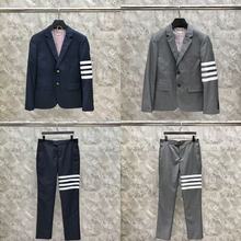 厂家直销潮牌TB西装外套高品质白四杠西服套装男女同款情侣装