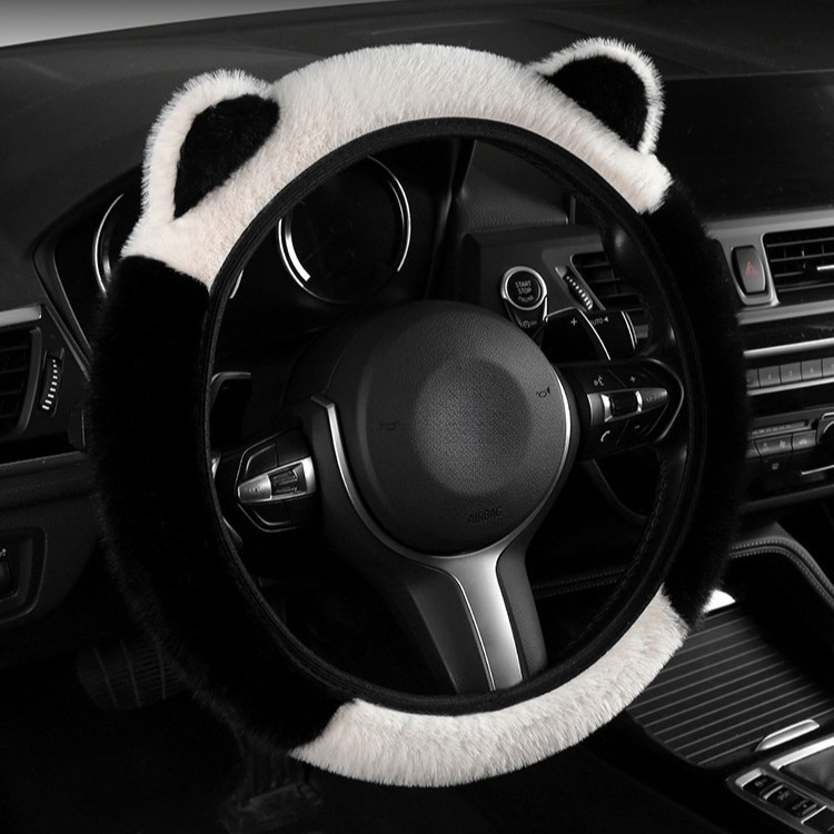 Internet Celebrity Cat Ear Plush Car Steering Wheel Cover Cute Cartoon Cover Autumn and Winter Cold Protection Wholesale