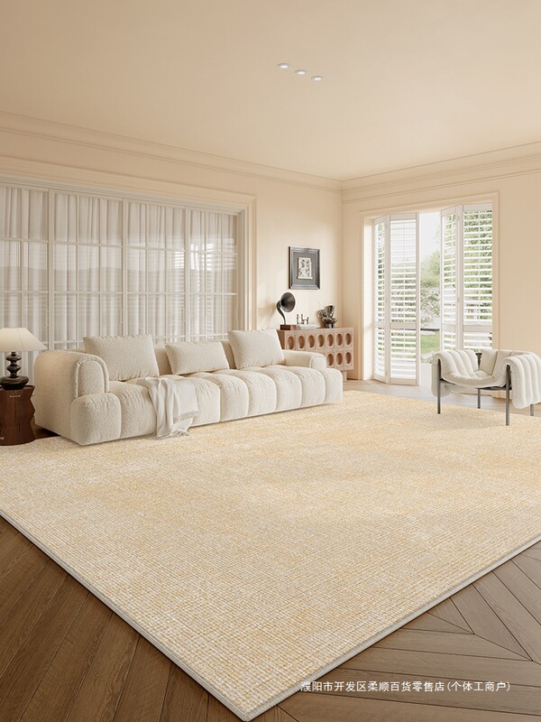 Living Room Carpet Sofa Coffee Table 2024 New Style No-Wash Wipeable Room Accessible Luxury High-End Cream Style Bedside Floor Mat