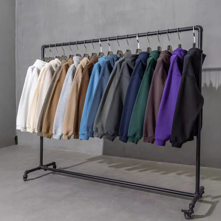 Vêtements pour hommes tendance de la rue, style décontracté de base, couleur unie, plus velours, tricot, casquette de sport, pull à capuche_voghion.com