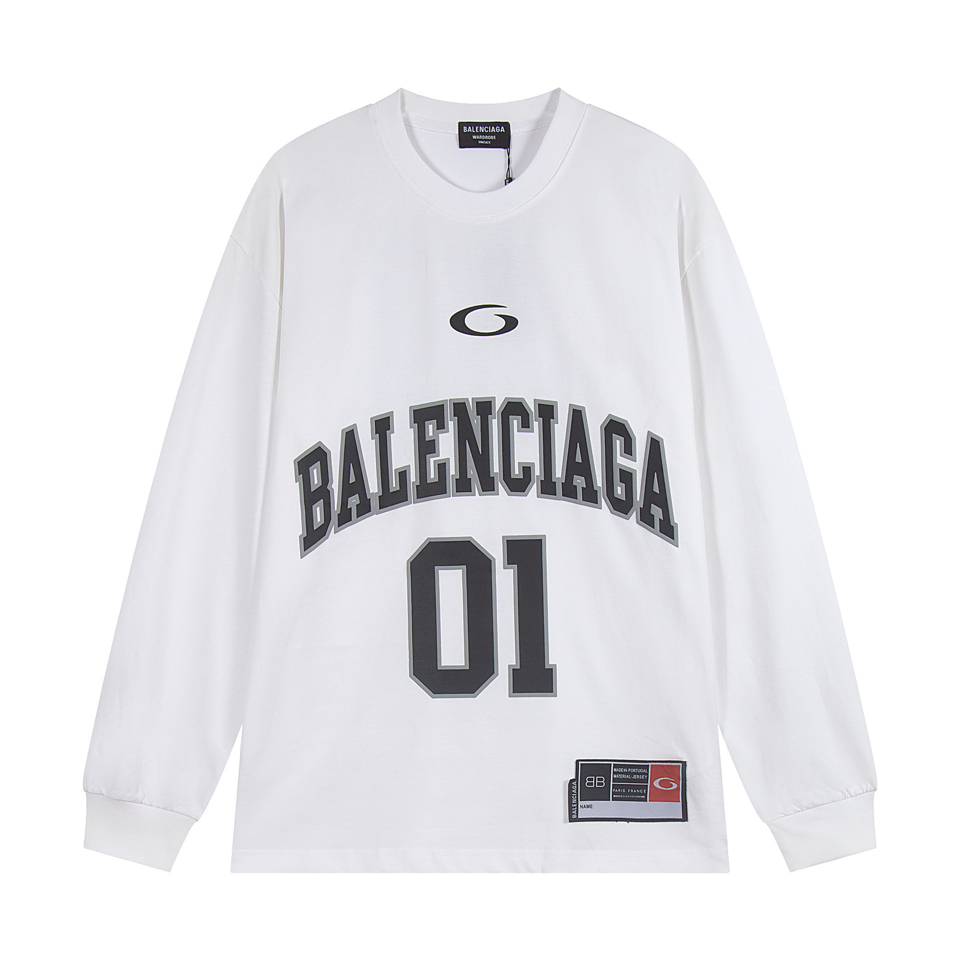 Balenciaga Football Series Home 01 Long Sleeve Jersey White
