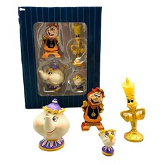美人野獣置物美人装飾品燭台置物小さなティーポットカップ燭台時計置物プレゼント