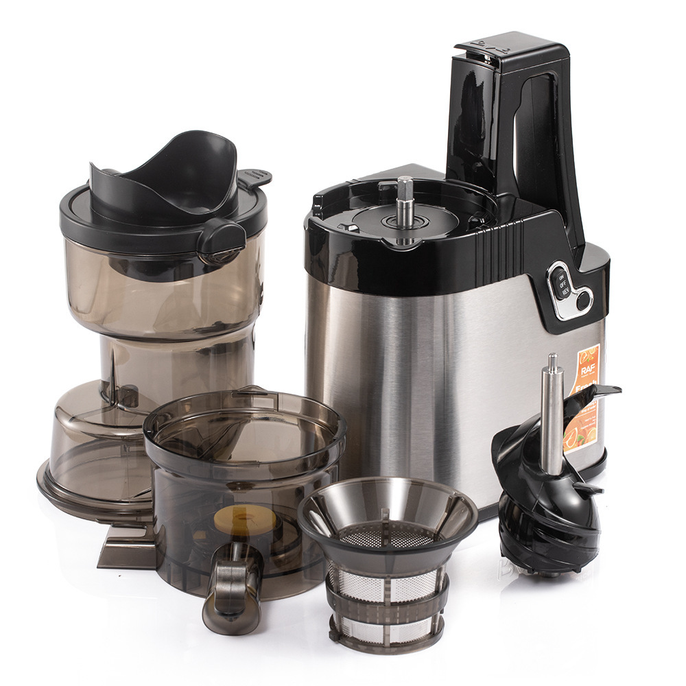 Exprimidor transfronterizo estándar europeo RAF, máquina de jugo de naranja eléctrica recién exprimida multifuncional, máquina de jugo doméstico, máquina de jugo automática