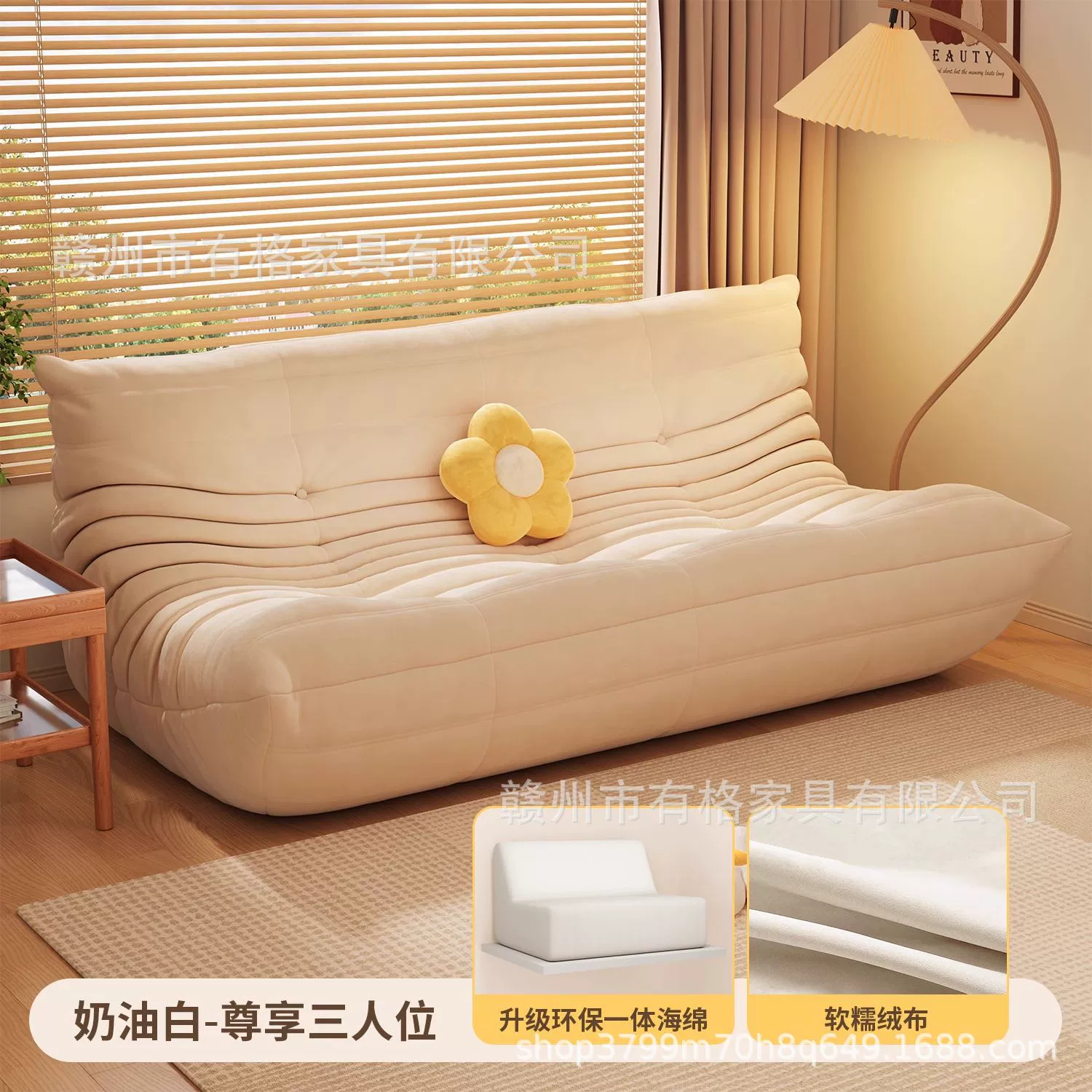 Sofa modern minimalist sponge sofa, cloth upholstery, storage system, multi-size (single–three-seater)