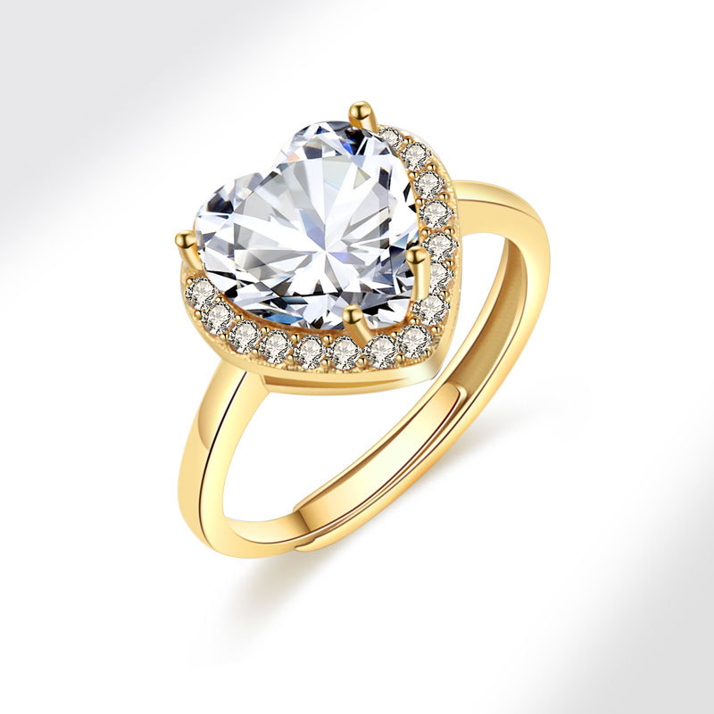 1 Piece Quantity Wholesale Jewelry Modern Style Classic Style Geometric Copper Zircon Plating Adjustable Ring