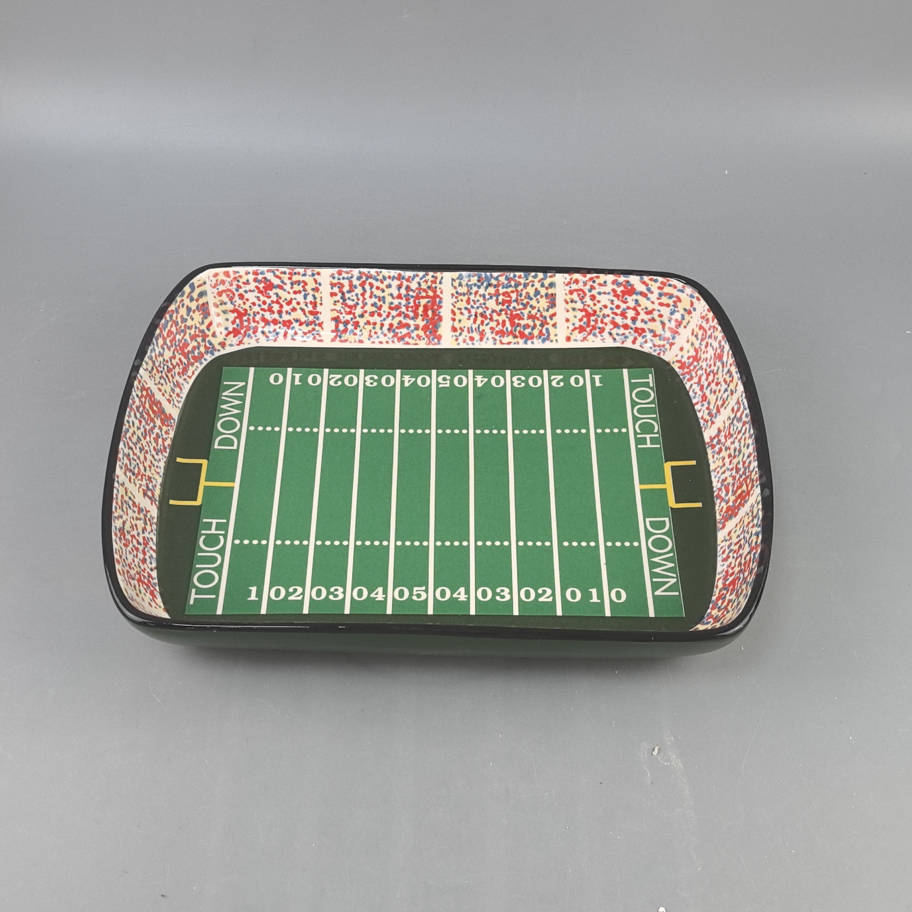 Conjuntos de platos de cerámica bandeja de fiesta de rugby transfronteriza patatas fritas de arroz estilo de barco de cumpleaños decoración de la puerta trasera