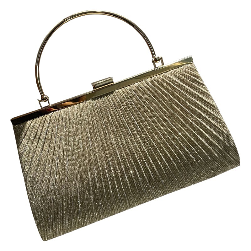 Nuevo plisado brillante bolso de noche bolso de teléfono móvil bolso femenino banquete bolsa cheongsam bolsa de vestir KTV princesa bolsa