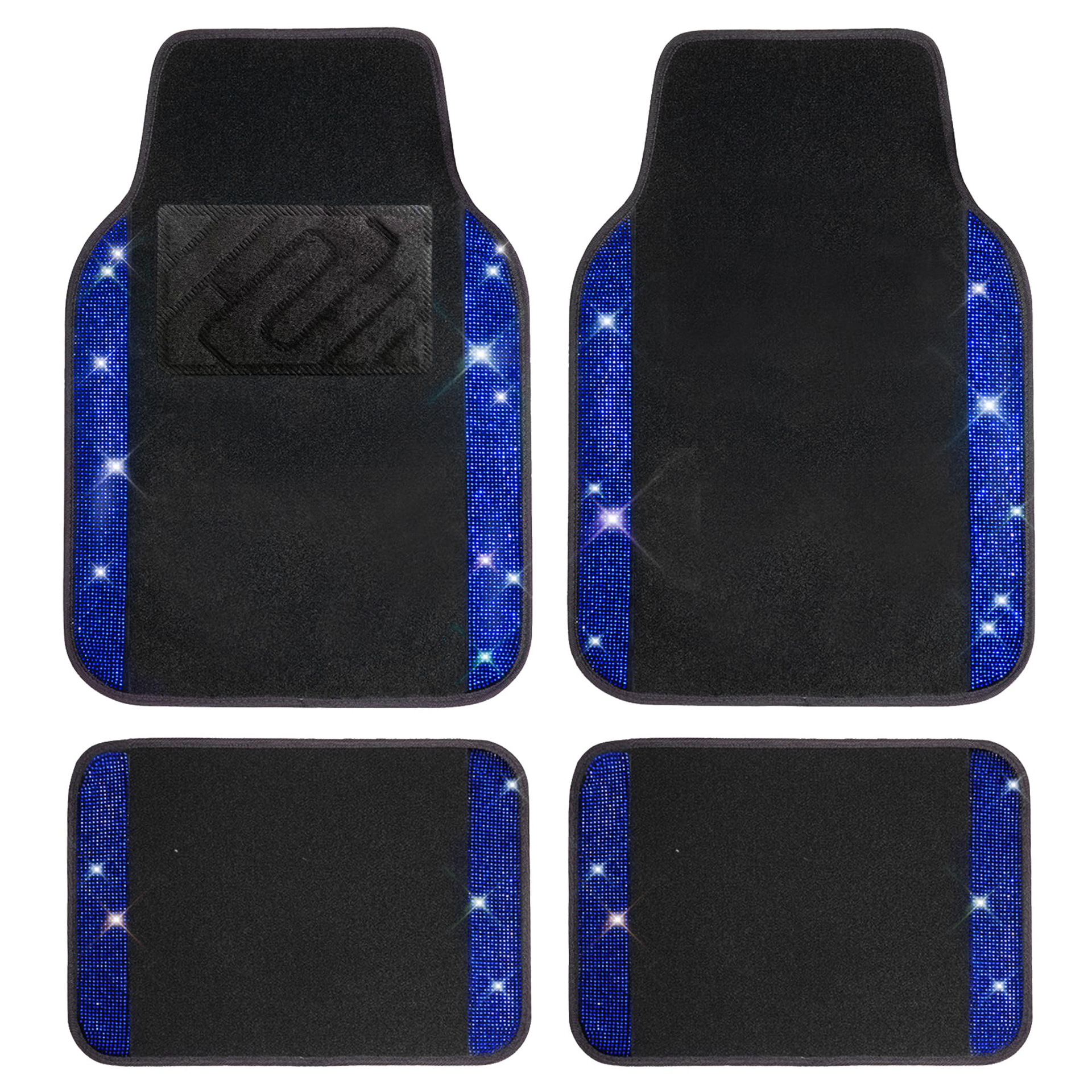 Cross-border Amazon minimalist car floor mats with crystal embellishments, made of durable and easy-to-clean crystal velvet, universal fit