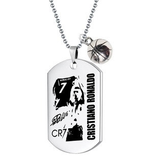 Amazon Cross-Border Stainless Steel Necklace Men's Personalized Military Brand Engraved Keychain Pendant Team Accessories Pendant Wholesale