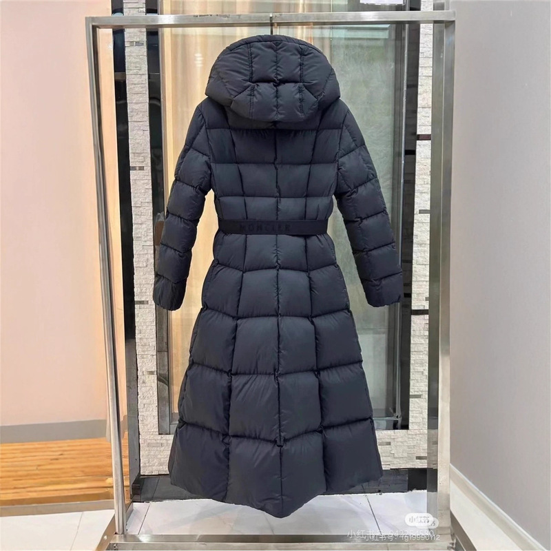 高版本蒙家秋冬在逃公主收腰连帽羽绒服女加长款修身显瘦新款外套|undefined