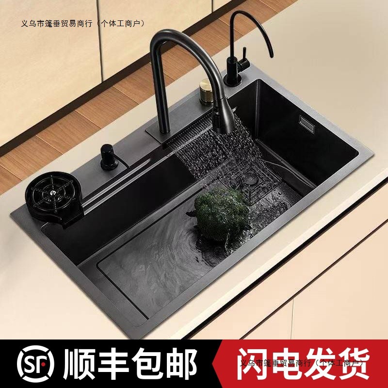 奴尔曼家用厨房水槽大单槽304特厚不锈钢全一整套洗碗水池洗菜盆|undefined