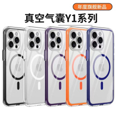 真の空気袋は、iPhone16 透明落下防止携帯電話ケース Apple 15 オールインクルーシブ磁気 13 2 色保護カバーに適しています。