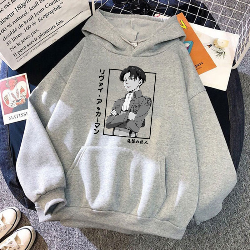 New Fashion Anime Levi Ackerman Printing Hoodies Unisex