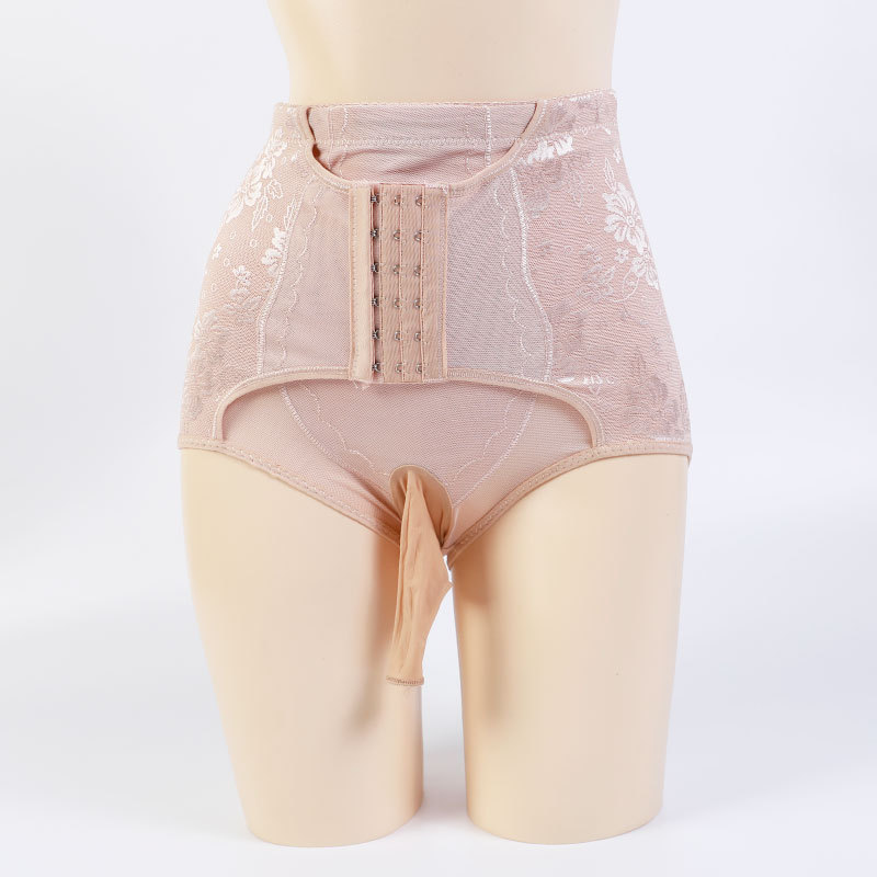 Pantalones de conformación del vientre hombres con JJ set cintura que forma la ropa interior sexy delgada cintura alta malla de encaje triángulo vientre que forma la ropa interior