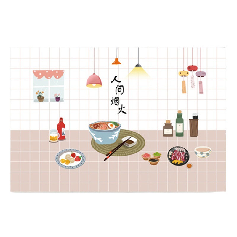 Nueva cocina doméstica pegatinas a prueba de aceite Pegatinas de pared de estufa resistentes a altas temperaturas impermeables Pegatinas de azulejos autoadhesivos de papel de aluminio de dibujos animados al por mayor